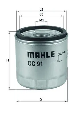 Popolare MAHLE OC 91D1 - Filtro olio ATP Autoricambi