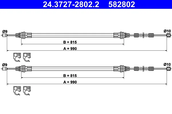 ATE 24.3727-2802.2 - Cavo comando, Freno stazionamento ATP Autoricambi Scelto Dai Clienti