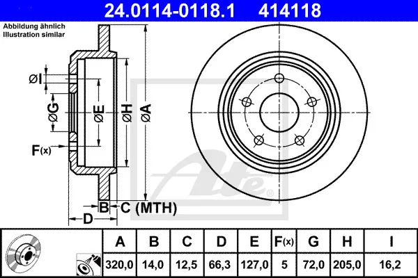 Offerta ATE 24.0114-0118.1 - 2x disco freno ATP Autoricambi
