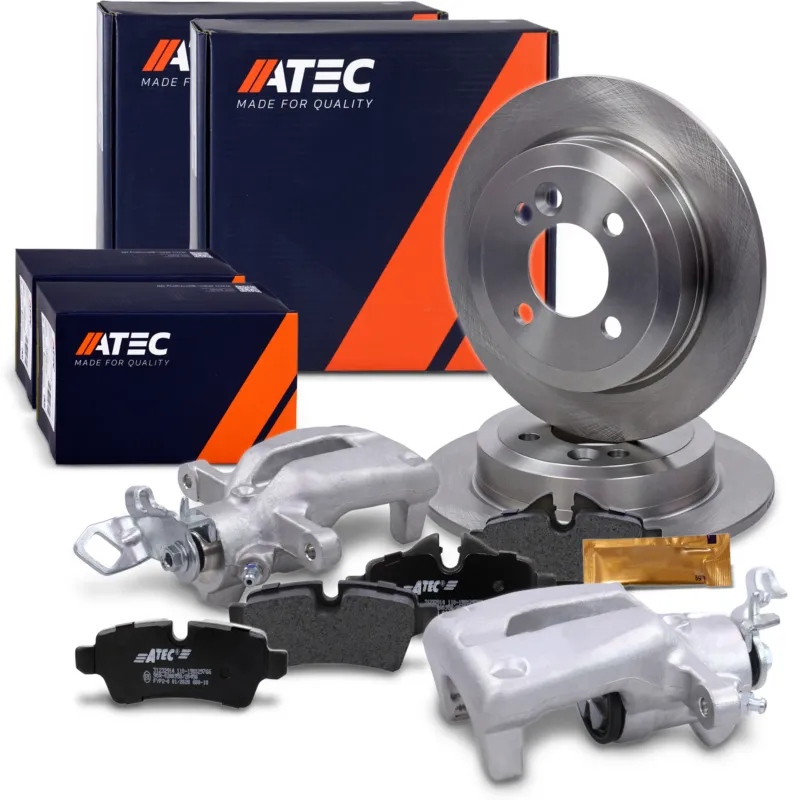 Esclusivo ATEC 40579877 - 2x disco freno + pastiglie + pinze freno asse posteriore ATP Autoricambi
