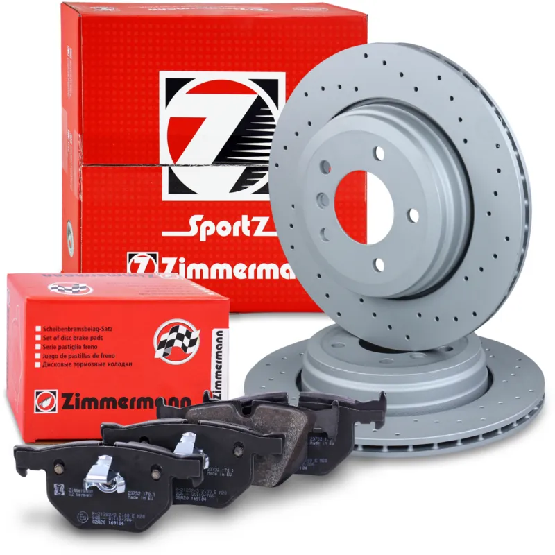 ZIMMERMANN 10697592 - Dischi + pastiglie SPORT Ventilati posteriori ATP Autoricambi Prezzo Di Fabbrica