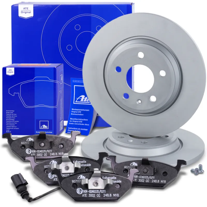Subito Disponibile ATE 40594396 - Dischi freno + pastiglie freno Con sensore di usura posteriore ATP Autoricambi