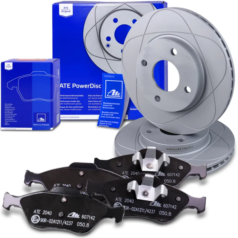 Esclusivo ATE 40984978 - Dischi freno POWERDISC + pastiglie freno anteriori ATP Autoricambi