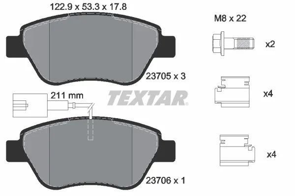 Miglior Prezzo TEXTAR 2370502 - Kit pastiglie freno, Freno a disco ATP Autoricambi