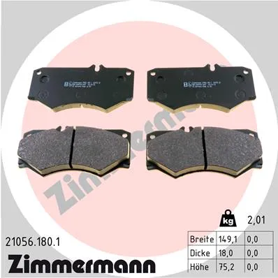 Subito Disponibile ZIMMERMANN 21056.180.1 - Kit pastiglie freno, Freno a disco ATP Autoricambi