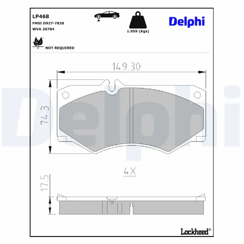 DELPHI LP468 - Kit pastiglie freno, Freno a disco ATP Autoricambi Spedito Oggi