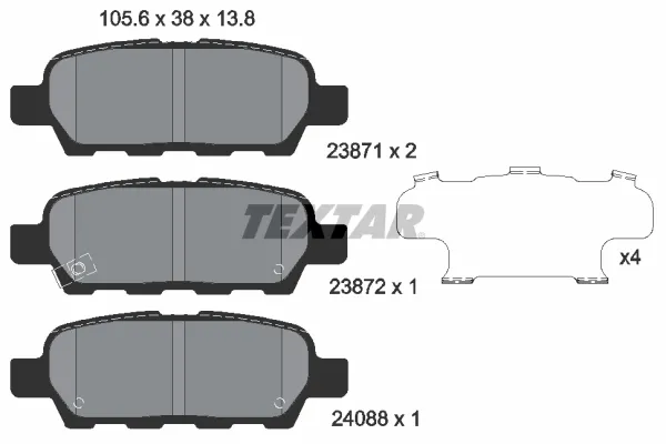 TEXTAR 2387101 - Kit pastiglie freno, Freno a disco ATP Autoricambi Spedito Oggi