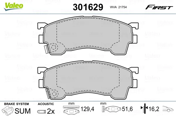 Acquista Ora VALEO 301629 - Kit pastiglie freno, Freno a disco ATP Autoricambi