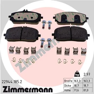 Spedizione Espresso ZIMMERMANN 22944.185.2 - Kit pastiglie freno, Freno a disco ATP Autoricambi
