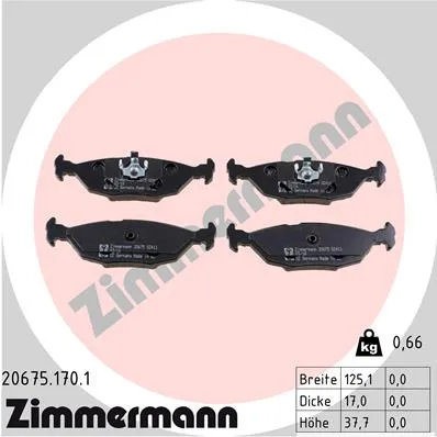 ZIMMERMANN 20675.170.1 - Kit pastiglie freno, Freno a disco ATP Autoricambi Più Venduto