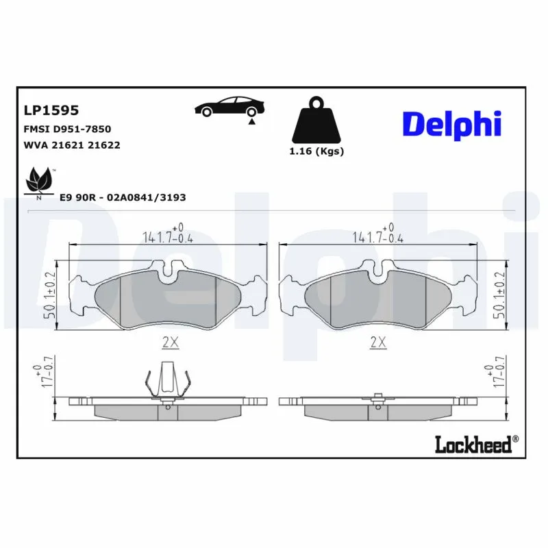 Occasione DELPHI LP1595 - Kit pastiglie freno, Freno a disco ATP Autoricambi