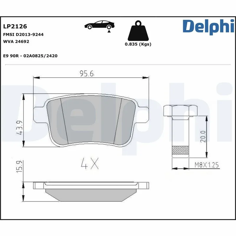 Bestseller DELPHI LP2126 - Kit pastiglie freno, Freno a disco ATP Autoricambi