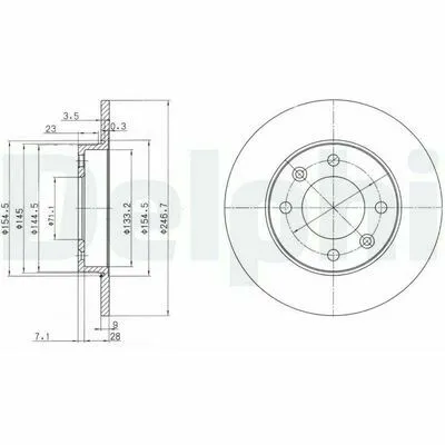 Nuovo Arrivo DELPHI BG3653 Disco Freno