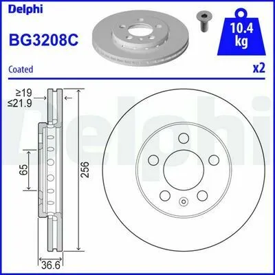 Promozione Esclusiva DELPHI BG3208C Disco Freno