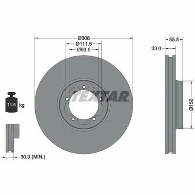 Direttamente Dal Produttore TEXTAR PRO 92273003 Disco Freno