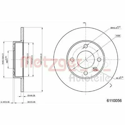 Più Venduto METZGER 6110056 Disco Freno