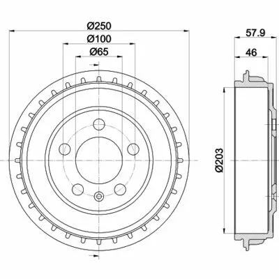 HELLA 8DT 355 303-441 Tamburo Freno Offerta Speciale
