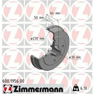 Solo Oggi ZIMMERMANN 600.1956.00 Tamburo Freno