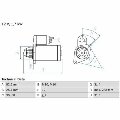 BOSCH 0 986 021 360 Motorino d‘Avviamento Popolare
