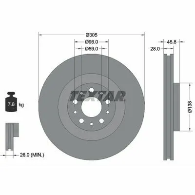 TEXTAR PRO 92237603 Disco Freno Occasione
