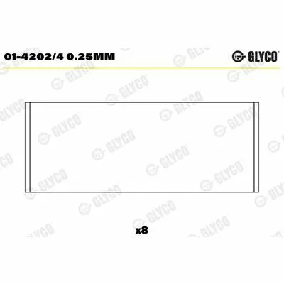 Novità GLYCO 01-4202/4 0.25mm Semicuscinetto di Testa Della Biella