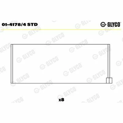 Promozione GLYCO 01-4178/4 STD Semicuscinetto di Testa Della Biella