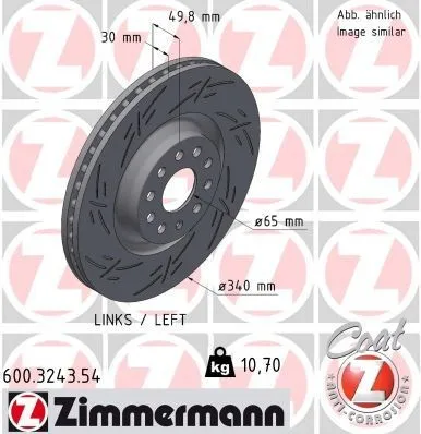 ZIMMERMANN 600.3243.54 Disco freno Prezzo Di Fabbrica