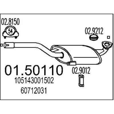 Spedizione Espresso MTS 01.50110 Silenziatore Centrale