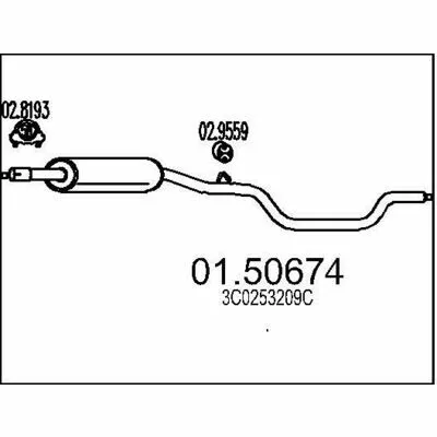 MTS 01.50674 Silenziatore Centrale Nuova Collezione