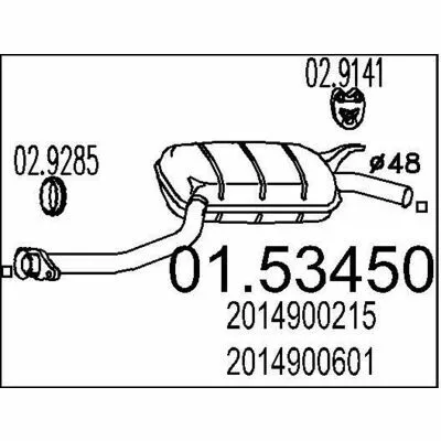 Economico MTS 01.53450 Silenziatore Centrale