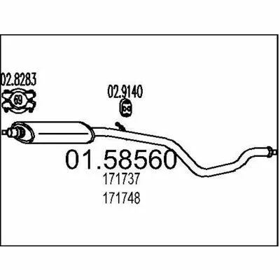 Popolare MTS 01.58560 Silenziatore Centrale