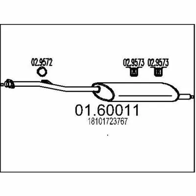 Ultime Pezzi MTS 01.60011 Silenziatore Posteriore