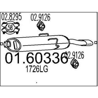 Prezzo Basso MTS 01.60336 Silenziatore Posteriore