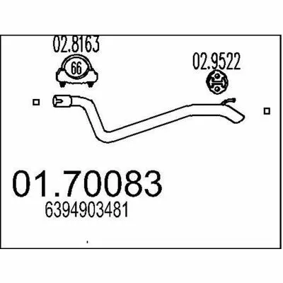 Ultime Pezzi MTS 01.70083 Tubo gas Scarico