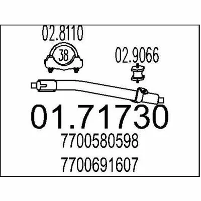 MTS 01.71730 Tubo gas Scarico Reso Gratuito