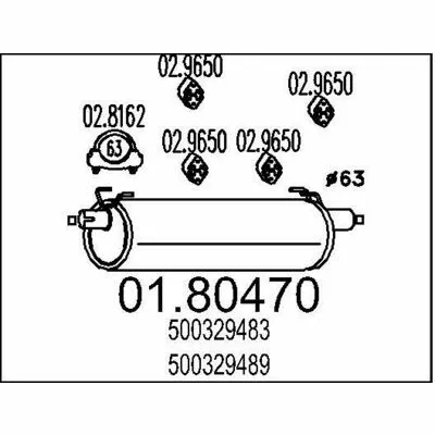 Nuovo Arrivo MTS 01.80470 Silenziatore Centrale
