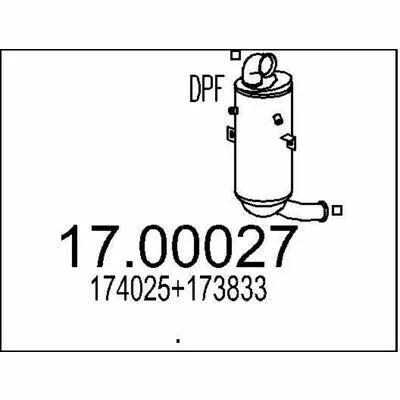 Nuova Collezione MTS 17.00027 Filtro Antiparticolato / Particellare, Impianto gas Scarico