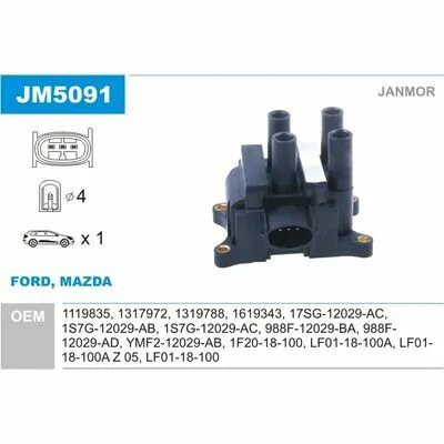 JANMOR JM5091 Bobina d‘Accensione Compra Online