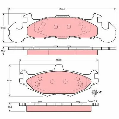 TRW GDB4003 Kit Pastiglie Freno, Freno a Disco Consegna Rapida