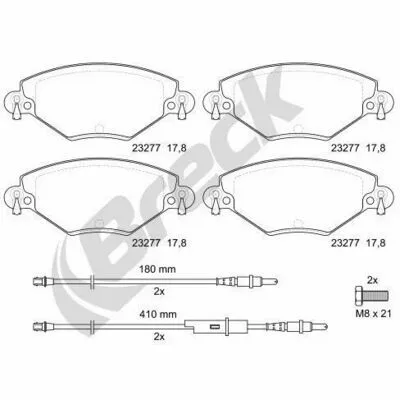 BRECK 23277 00 701 10 Kit Pastiglie Freno, Freno a Disco Prezzo Ridotto