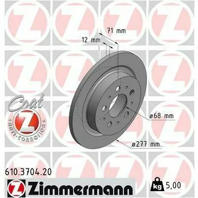 ZIMMERMANN COAT Z 610.3704.20 Disco Freno Professionale