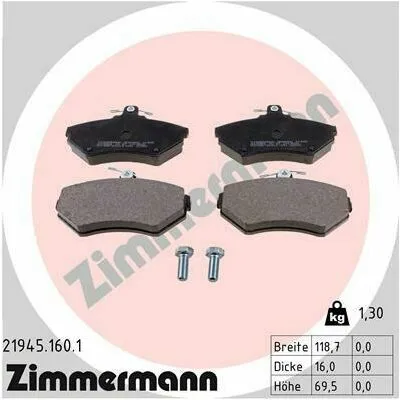 ZIMMERMANN 21945.160.1 Kit Pastiglie Freno, Freno a Disco Affare