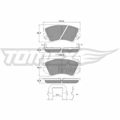 Compra Adesso TOMEX BRAKES TX 16-34 Kit Pastiglie Freno, Freno a Disco