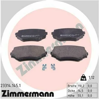 Non Perdere ZIMMERMANN 23314.145.1 Kit Pastiglie Freno, Freno a Disco
