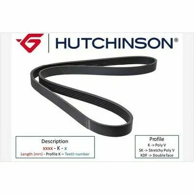Più Venduto HUTCHINSON Poly-V 813 K 4 Cinghia Poly-V