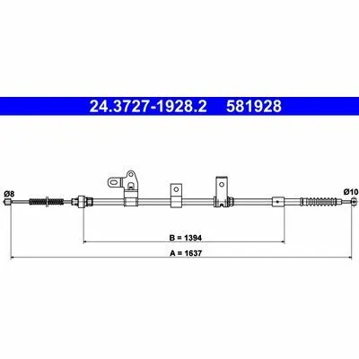 ATE 24.3727-1928.2 Cavo Comando, Freno Stazionamento Spedizione Espresso