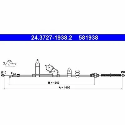 Sconto ATE 24.3727-1938.2 Cavo Comando, Freno Stazionamento