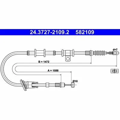 Popolare ATE 24.3727-2109.2 Cavo Comando, Freno Stazionamento
