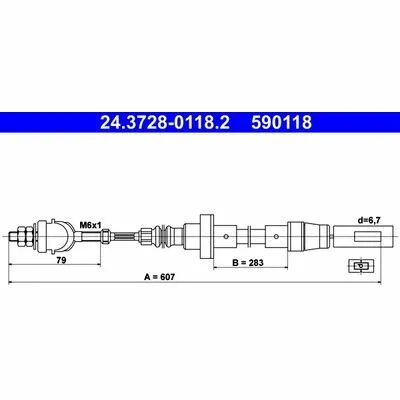 ATE 24.3728-0118.2 Cavo Comando, Comando Frizione Offerta Lampo