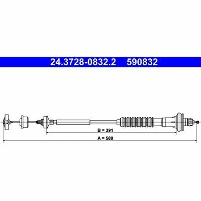 ATE 24.3728-0832.2 Cavo Comando, Comando Frizione Più Venduto